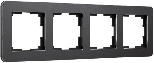 Рамка универсальная Werkel Platinum 4-м. металл черный алюминий картинка